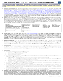 2015-2016 Pace Housing Agreement