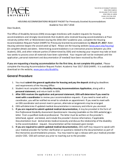 Housing and Accommodations Request Packet for Previously Granted Accommodations