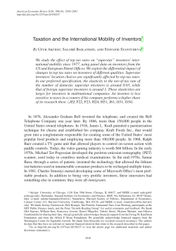 Taxation and the International Mobility of Inventors