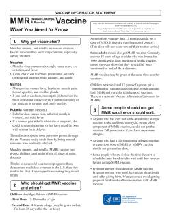 Measles, Mumps and Rubella Fact Sheet