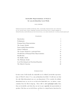 Notes on Representations of GL(2,Local Field)