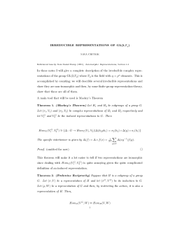 Notes on Representations of GL(2,Finite Field)