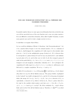 Translation of Weil s Paper on the Explicit Formula