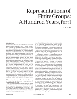 Representations of finite groups: A hundred years, Part I