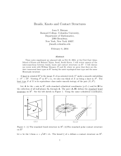 "Braids, knots and contact structures"