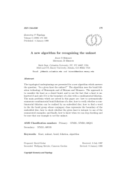 "A new algorithm for recognizing the unknot"