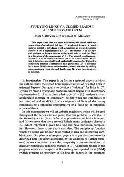 ''Studying links via closed braids I:A finiteness theorem"