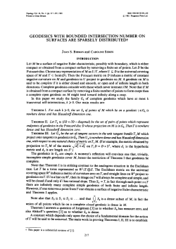 "Geodesics with bounded intersection number on surfaces are sparsely distributed",