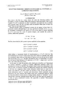 "Knotted periodic orbits in dynamical systems-I: Lorenz's equations"