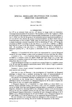 "Special Heegaard splittings for closed oriented 3-maniofolds"