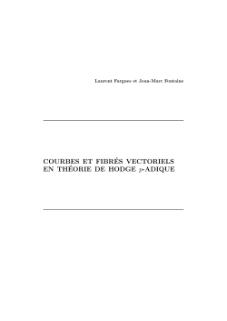 Courbes et fibres vectoriels en theorie de Hodge p-adique