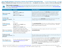 Summary of benefits and coverages