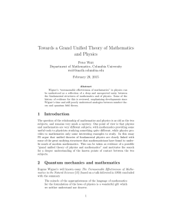 Towards a Grand Unified Theory of Mathematics and Physics