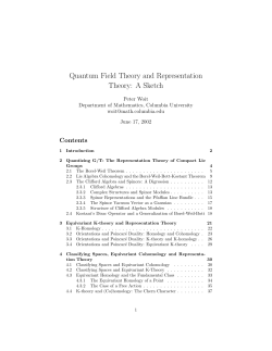 Quantum Field Theory and Representation Theory: A Sketch