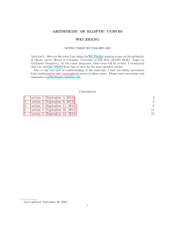 Arithmetic of Elliptic Curves