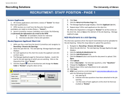 Recruitment for Staff Positions