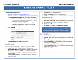 Enter a Job Opening - Job Aid