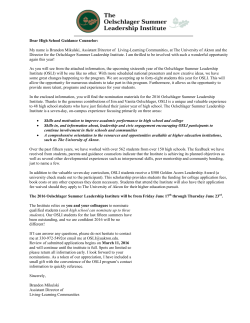 2016 OSLI High School Guidance Counselor Nomination Packet