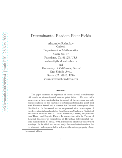 Determinantal random point fields