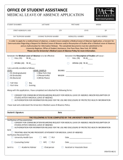 Medical Leave of Absence Application
