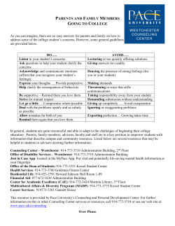 Helping Students with Concerns: What Family Can Do and When to Intervene (Westchester Campuses)