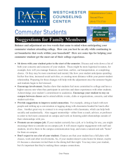 Suggestions for Family Members of Commuter Students (Westchester Campuses)