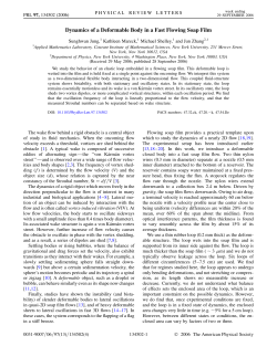 Dynamics of a Deformable Body in a Fast Flowing Soap Film