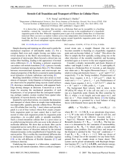 A Stretch-Coil Transition and Transport of Fibers in Cellular Flows