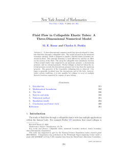 Fluid flow in collapsible elastic tubes: a three-dimensional numerical model.