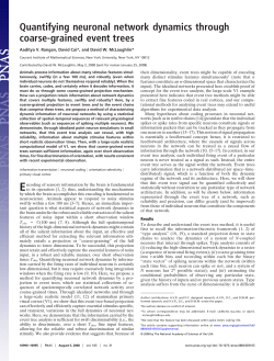 Quantifying Neuronal Newtork Dynamics through Coarse-grained Event Trees, A.V. Rangan, D. Cai, and D.W. McLaughlin, Proc. Nat. Acad. Sci. 105, 10990 (2008)