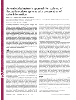 An Embedded Network Approach for Scale-up of Fluctuation-Driven Systems with Preservation of Spike Information, D. Cai, L. Tao and D.W. McLaughlin, Proc. Nat. Acad. Sci. 101, 14288 (2004)