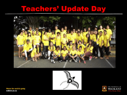 Teachers' update day 31st March Pacific