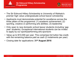 2016 Hillary Scholarship School Slides
