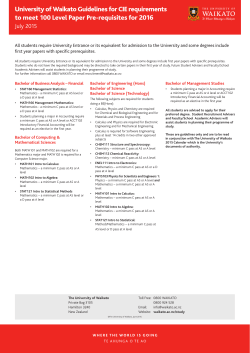 Guidelines for CIE Qualifications to Meet 100 Level Paper Pre-requisites
