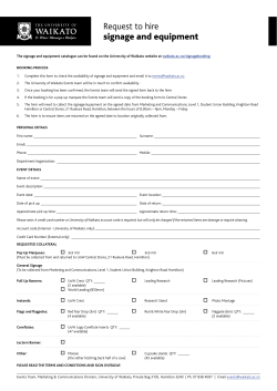 Download a signage and equipment booking form