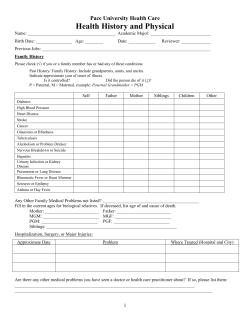 History and Physical Form