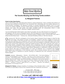MAIN STREET MYSTICS The Toronto Blessing and Reviving Pentecostalism