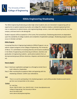 IDEAs Shadowing For High School Students
