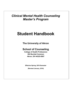 Clinical Mental Health Counseling Student Handbook