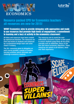 Download a leaflet with more information about WOW! Economics 2015 in Dubai on 27th March 2015