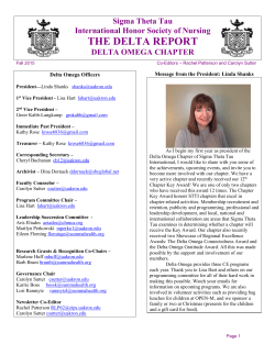 Fall 2015 Newsletter