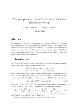 Two asymptotic problems for a singular nonlinear Schrodinger system .