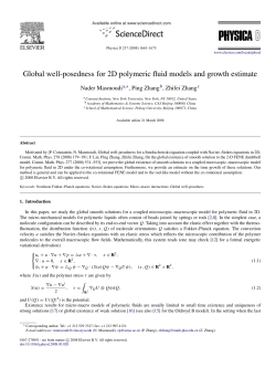 Global well-posedness for 2D polymeric fluid models and growth estimate