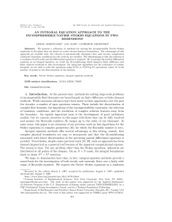 An Integral Equation Approach to the Incompressible Navier-Stokes Equations in Two Dimensions [pdf: 1,039 Kb]