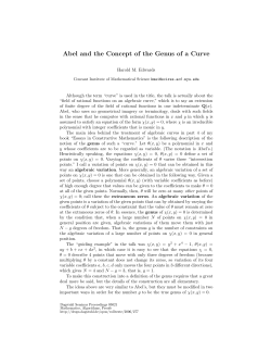 Abel and the Concept of the Genus of a Curve