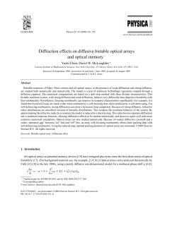 Chen, Y.; McLaughlin, D. Diffraction Effects on Diffusive Bistable Optical Arrays. Physica D 138 (2000), 163-195.