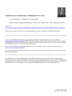 Goodman, R.; Majda, A.; McLaughlin, D. Modulations in the Leading Edges of Midlatitude Storm Tracks. SIAM J. Appl. Math. 62 (2001), no. 3, 746-776.