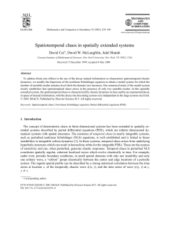 Cai, D.; McLaughlin, D.; Shatah, J. Spatiotemporal Chaos in Spatially Extended Systems. Math. Comput. Simulation 55 (2001), no. 4-6, 329-340.