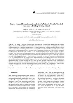 Shelley, M.; McLaughlin, D. Coarse-Grained Reduction and Analysis of a Network Model of Cortical Response: I. Drifting Grating Stimuli. J. Comput. Neurosci. 12 (2002), no. 2, 97-122.