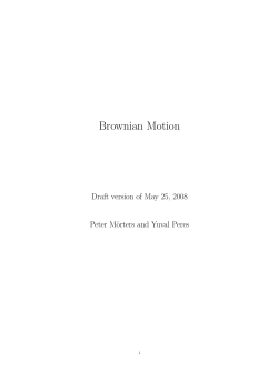 Yuval Peres' and Peter Morters'